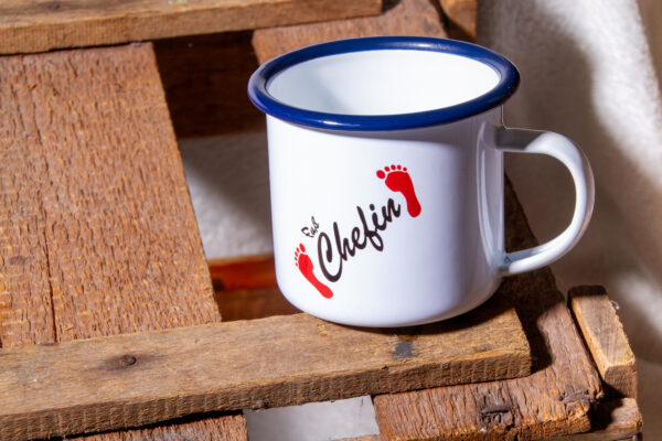 Fußchefin´s Tasse "Emaille"